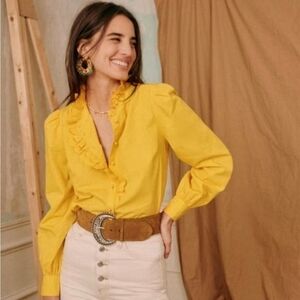 Sezane Chlo Shirt Yellow 32